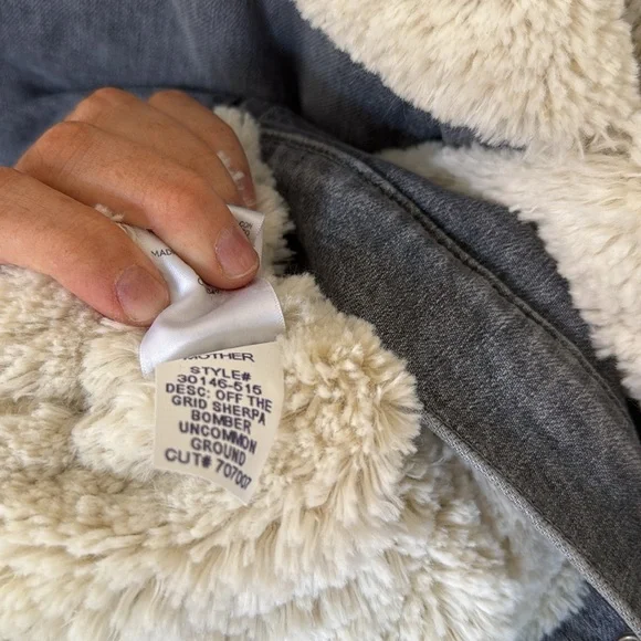 MOTHER Off The Grid Sherpa Denim Bomber Jacket Size Small Uncommon Ground